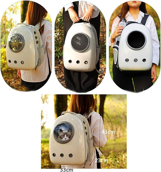 Cat Backpack Carrier - Pet Bubble Backpack, Cat Bag Carrier, Durable Large Cat Carrier, Transparent Capsule Backpack for Cats Puppy Kitten Bunny Bird, Pet Outdoor Hiking Bag