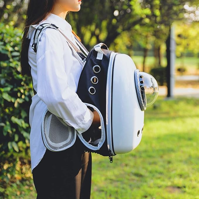 Cat Backpack Carrier - Pet Bubble Backpack, Cat Bag Carrier, Durable Large Cat Carrier, Transparent Capsule Backpack for Cats Puppy Kitten Bunny Bird, Pet Outdoor Hiking Bag