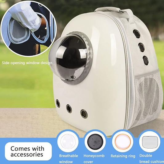 Cat Backpack Carrier - Pet Bubble Backpack, Cat Bag Carrier, Durable Large Cat Carrier, Transparent Capsule Backpack for Cats Puppy Kitten Bunny Bird, Pet Outdoor Hiking Bag