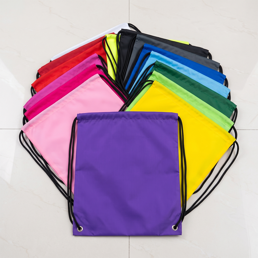 Polyester Waterproof Drawstring Backpack – Custom Logo String Bag