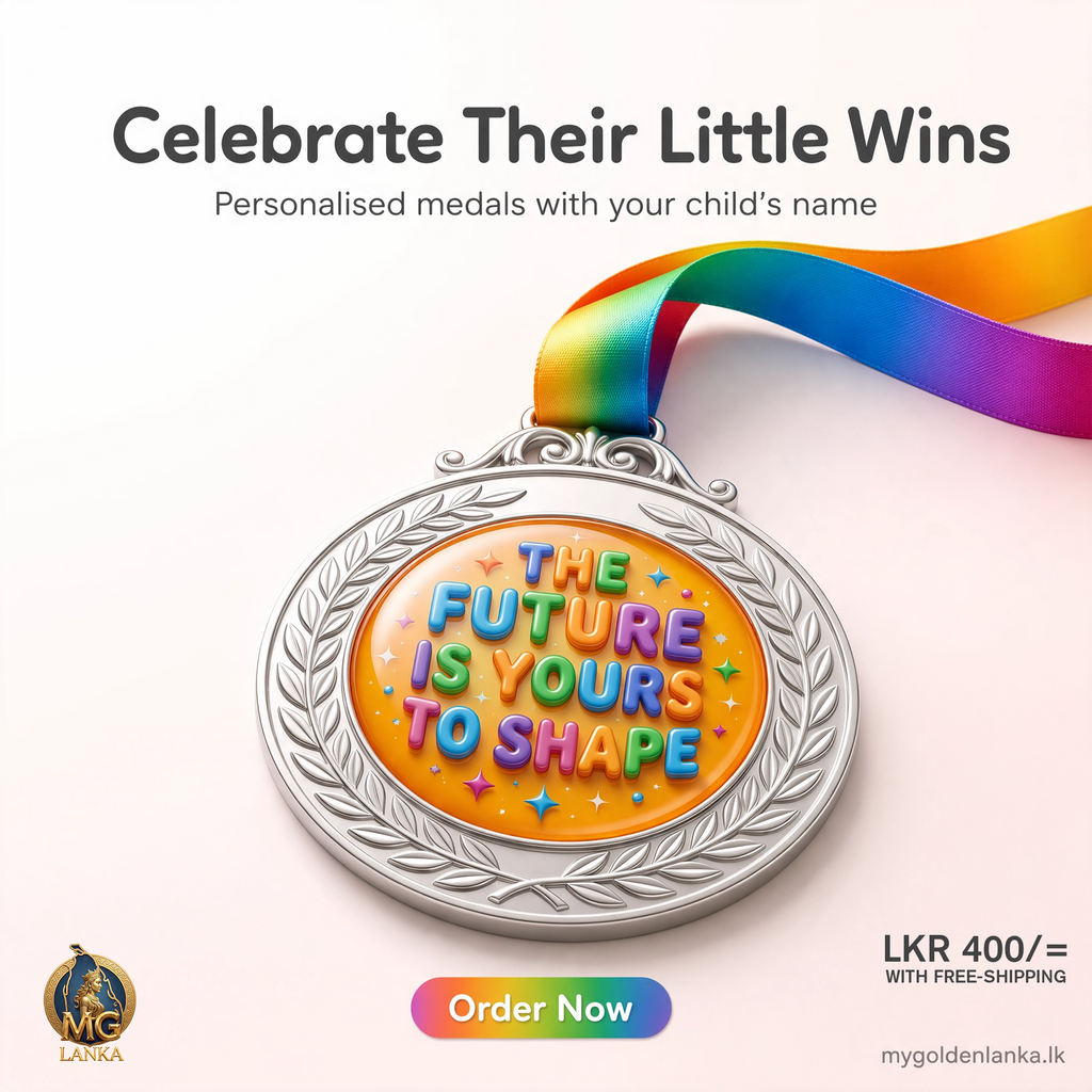 Personalised Kids' Achievement Medal with Custom Name & Rainbow Lanyard