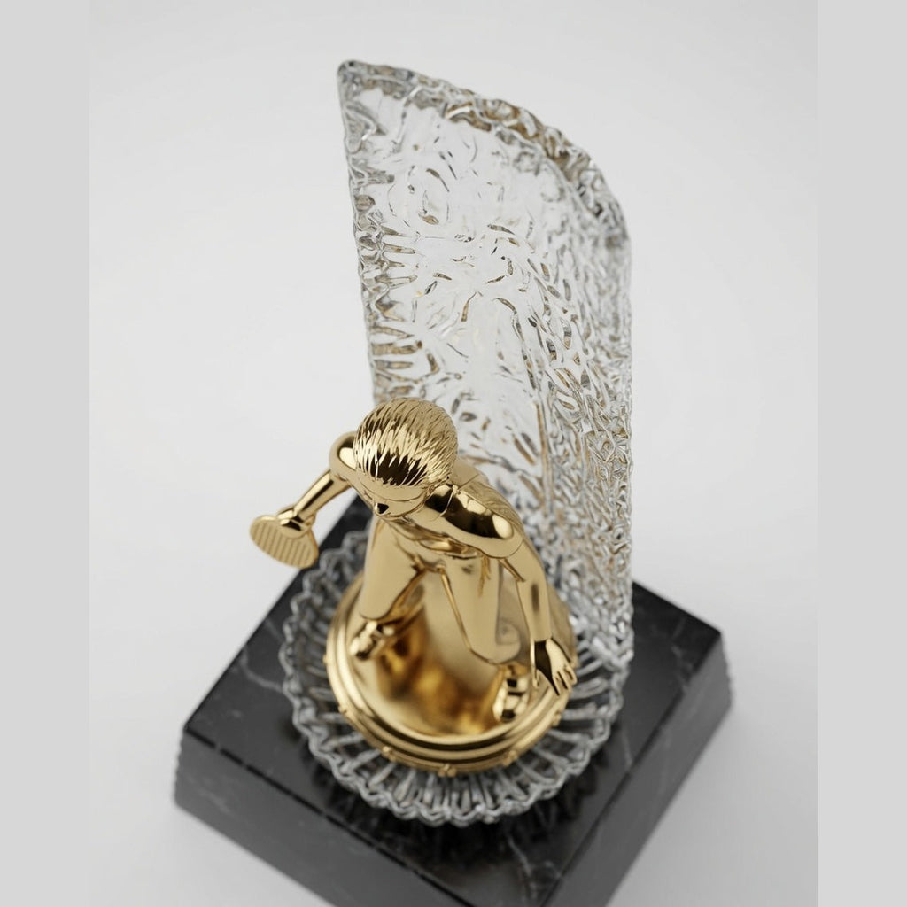 Golden Table Tennis Trophy – Premium Sports Award with Crystal