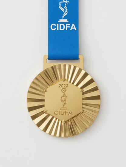 Premium Gold Medal with Blue Ribbon