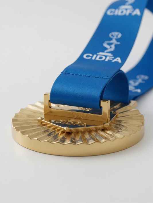 Premium Gold Medal with Blue Ribbon
