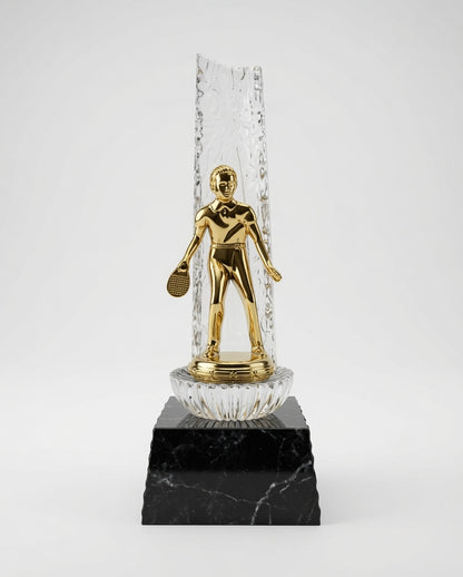 Golden Table Tennis Trophy – Premium Sports Award with Crystal