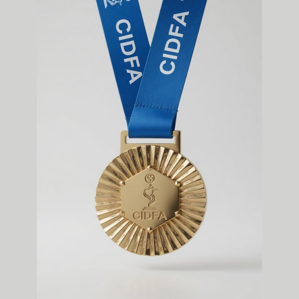 Premium Gold Medal with Blue Ribbon