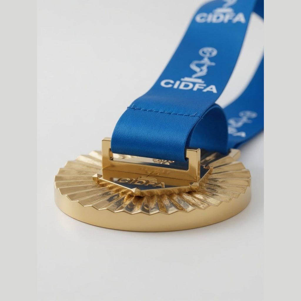 Premium Gold Medal with Blue Ribbon