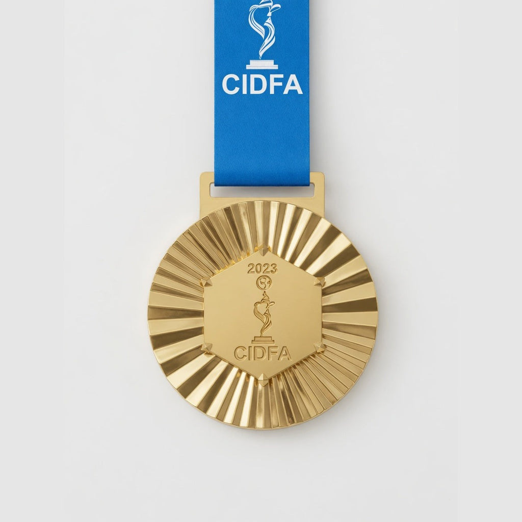 Premium Gold Medal with Blue Ribbon