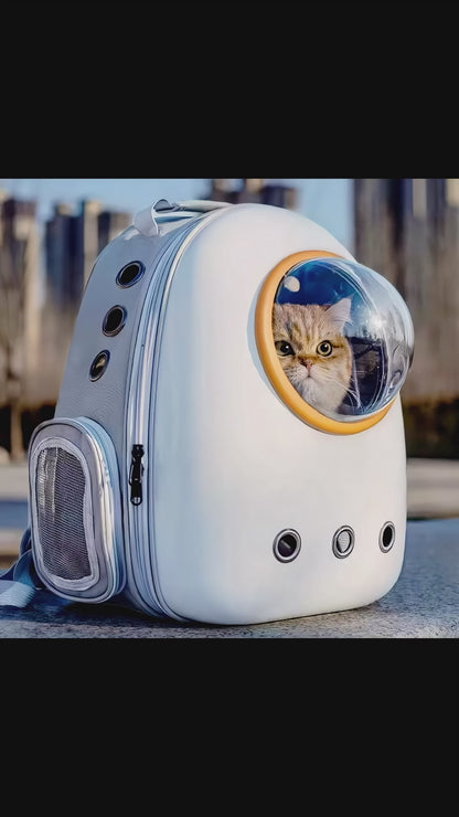 Cat Backpack Carrier - Pet Bubble Backpack, Cat Bag Carrier, Durable Large Cat Carrier, Transparent Capsule Backpack for Cats Puppy Kitten Bunny Bird, Pet Outdoor Hiking Bag