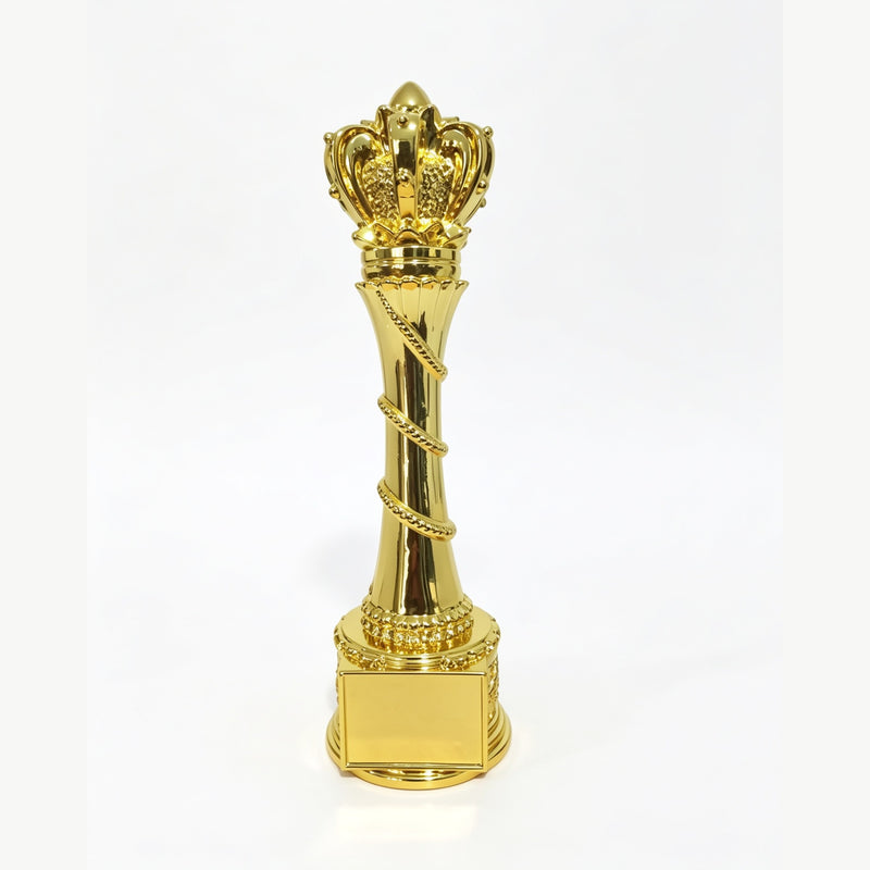 Royal Golden Crown Trophy – Premium Champion Award with Engraving Plaque